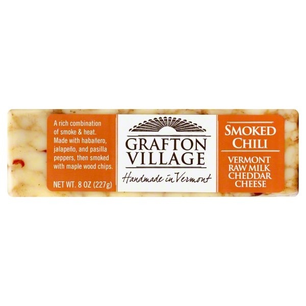 slide 1 of 1, Grafton Village Cheese, Vermont, Cheddar, Smoked Chili, Raw Milk, 8 fl oz