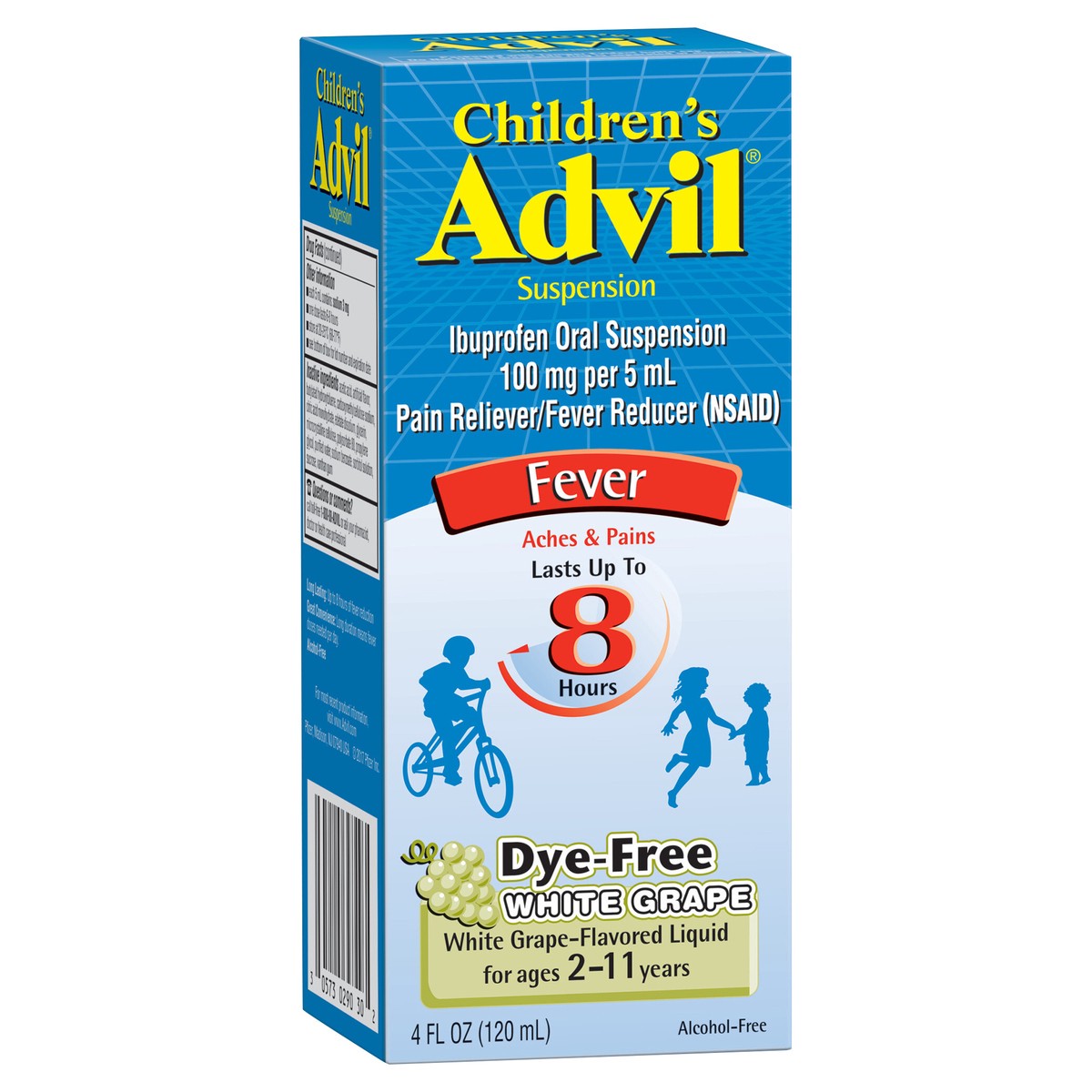 slide 13 of 13, Advil Children's Advil Pain Reliever and Fever Reducer, Dye Free Liquid Children's Ibuprofen for Pain Relief, White Grape - 4 Fl Oz, 4 fl oz