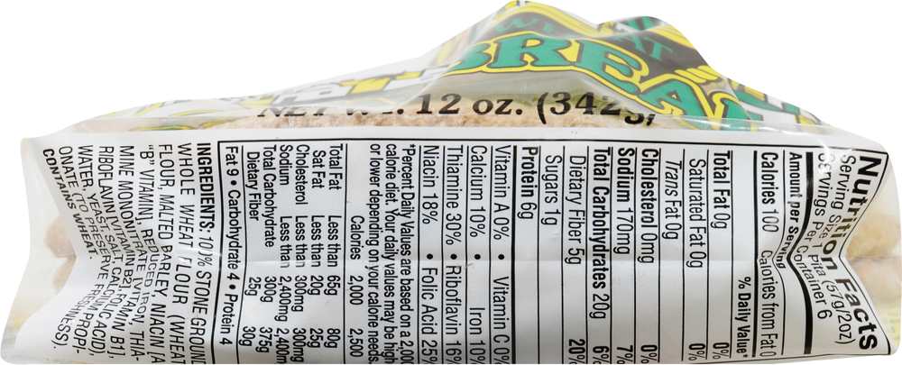 slide 3 of 4, Old World Whole Wheat Pita Bread, 12 oz