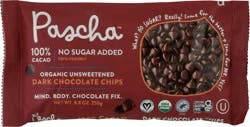Pascha Organic Unsweetened Dark Chocolate Chips - 8.8 oz