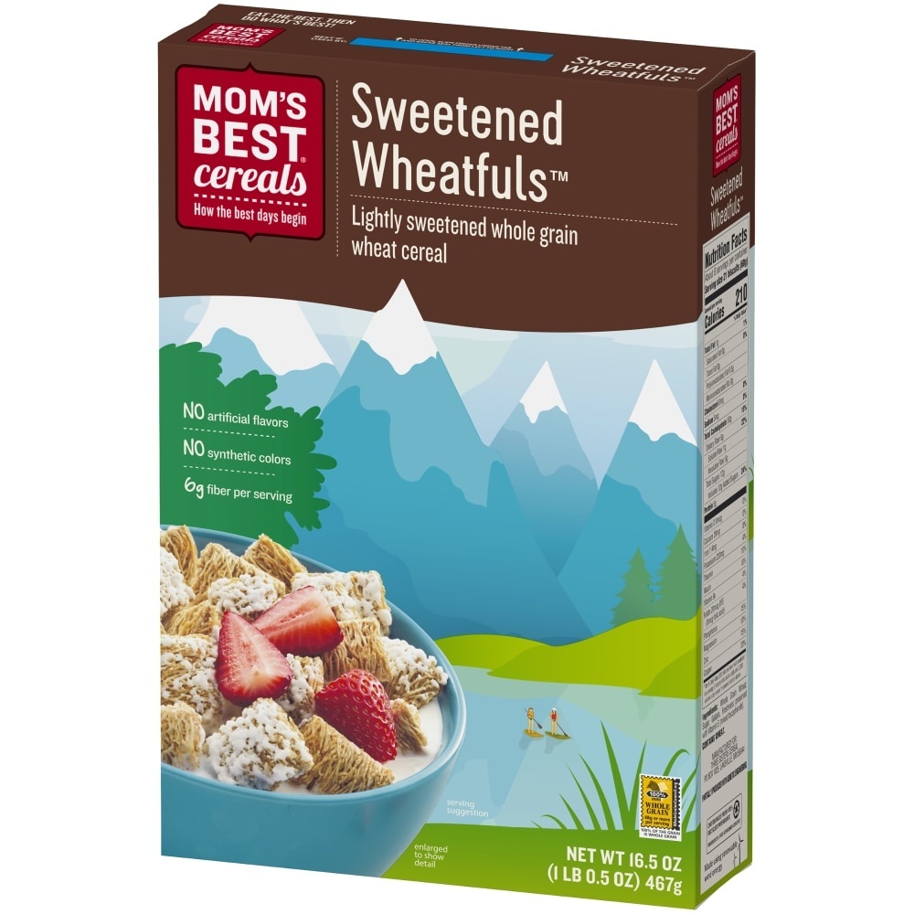 slide 1 of 1, Mom's Best Cereal Sweetened Wheatfuls, 16.5 oz