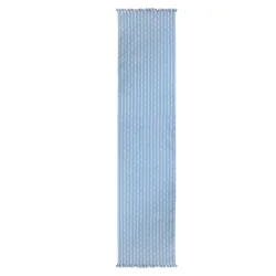 Room & Retreat Skipping Stripe XL Runner Water, 14 in x 97 in
