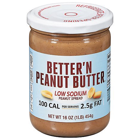 slide 1 of 1, Better N Peanut Butter Spread Low Sodium - 16 Oz, 16 oz