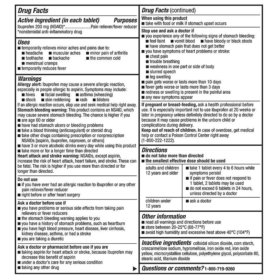 slide 5 of 5, Walgreens Ibuprofen Tablets, Pain Reliever/Fever Reducer, 24 ct