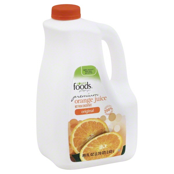 slide 1 of 1, Lowes Foods Premium Orange Juice Original - 89 oz, 89 oz