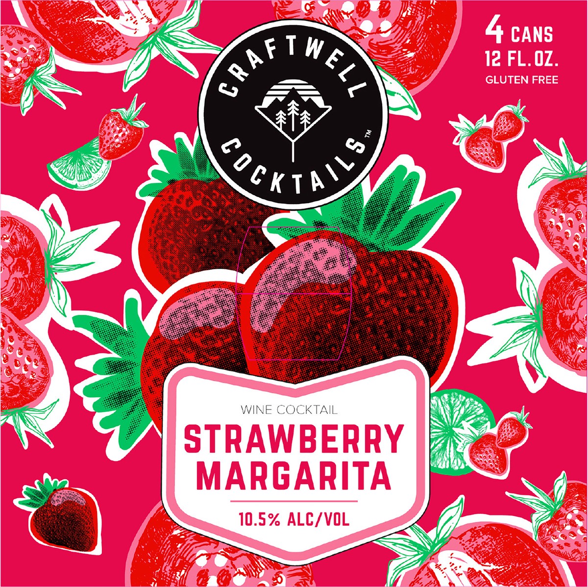 slide 8 of 8, Craftwell Cocktails Craftwell Strawberry Margarita Can, 4 ct; 12 fl oz