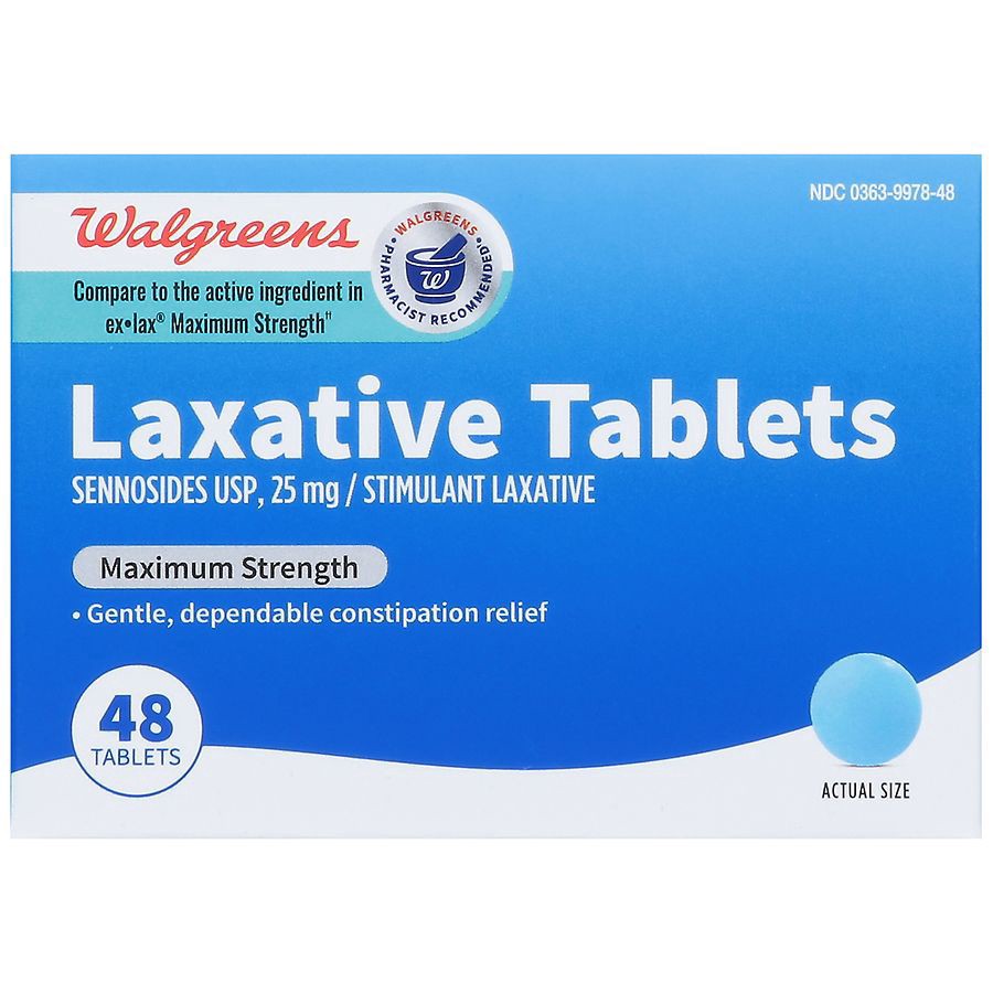 slide 4 of 4, Walgreens Laxative Tablets, 48 ct
