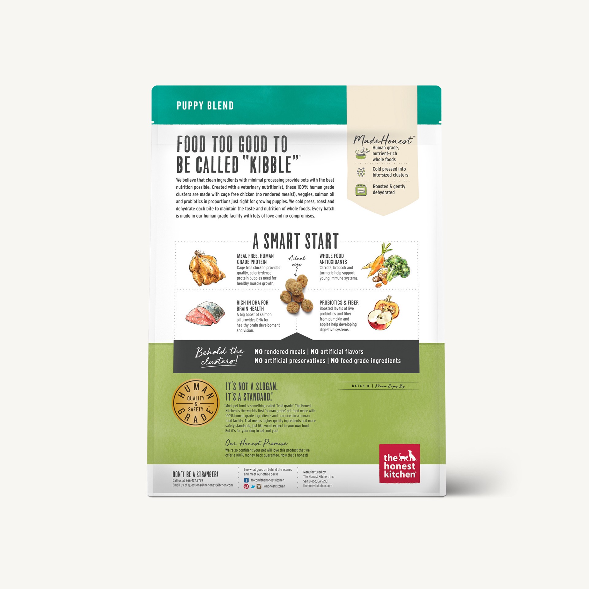 slide 2 of 8, The Honest Kitchen Whole Food Clusters Whole Food Clusters Puppy Grain Free Chicken Dry Dog Food, 4 lb Bag, 1 ct