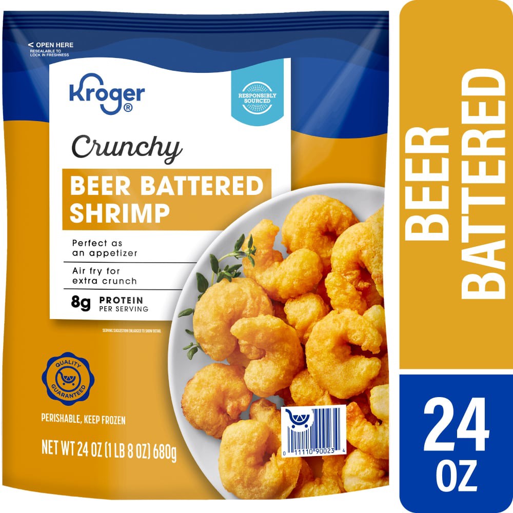 slide 1 of 5, Kroger Beer Battered Shrimp, 24 oz