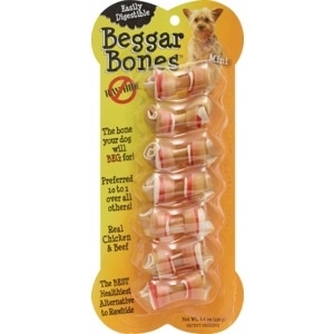 slide 1 of 1, Savory Prime Beggar Bones Mini For Dogs, 7 ct