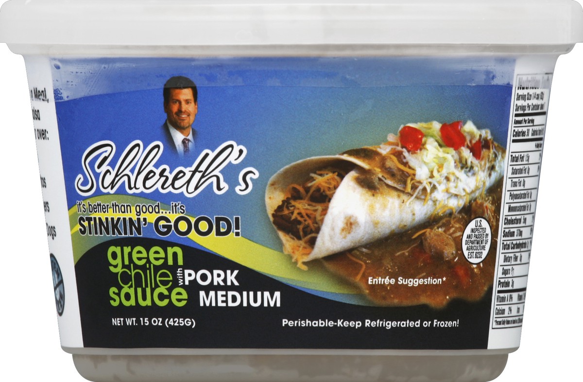 slide 1 of 3, Schlereths Green Chile Sauce 15 oz, 15 oz