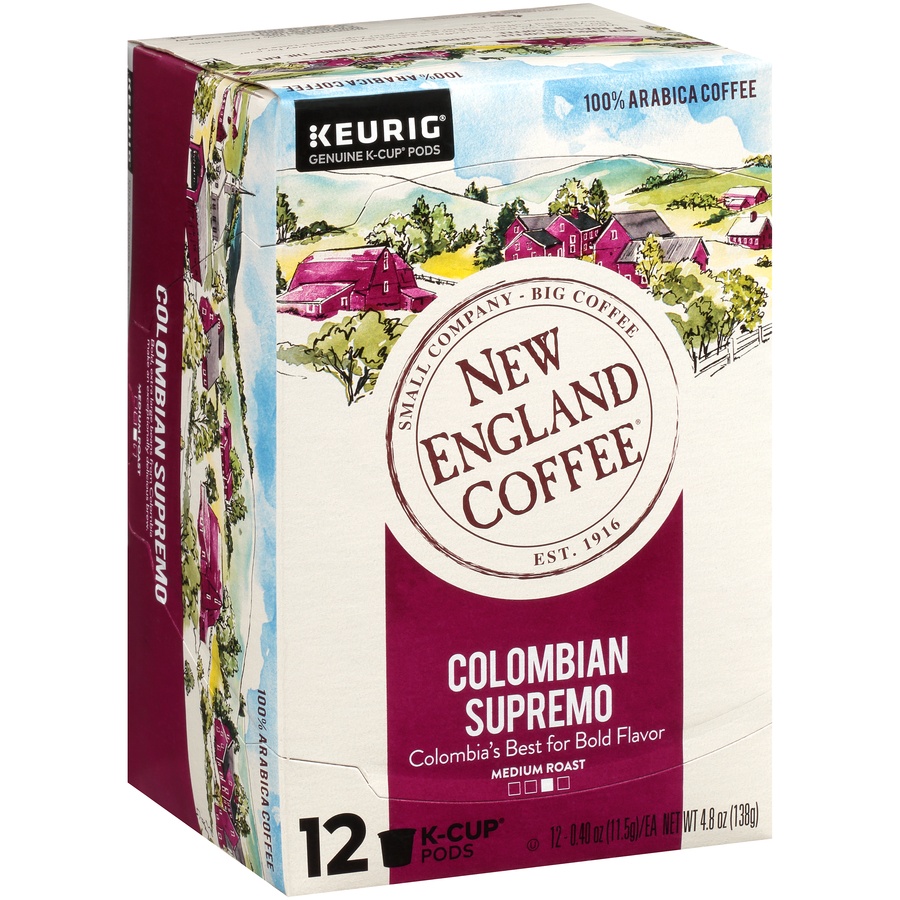 slide 2 of 7, New England Coffee New England Kcup Colombian, 12 ct