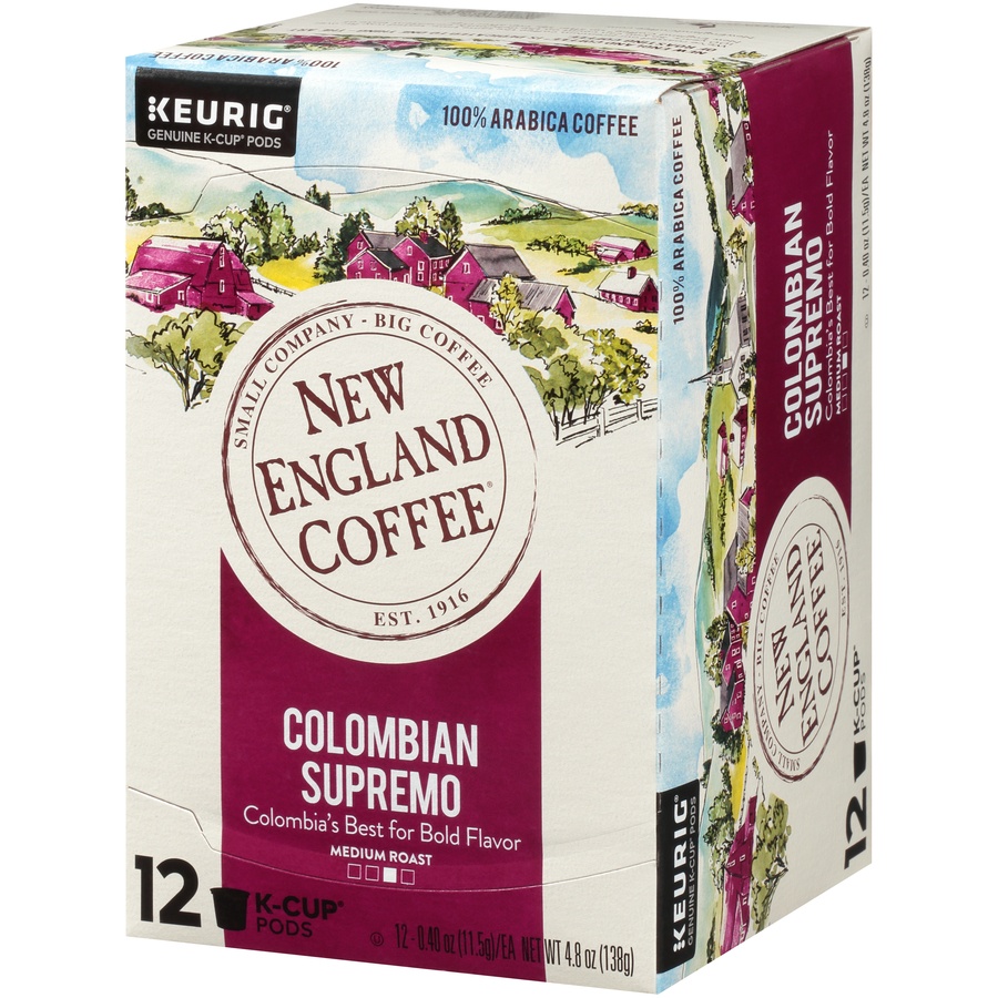 slide 3 of 7, New England Coffee New England Kcup Colombian, 12 ct