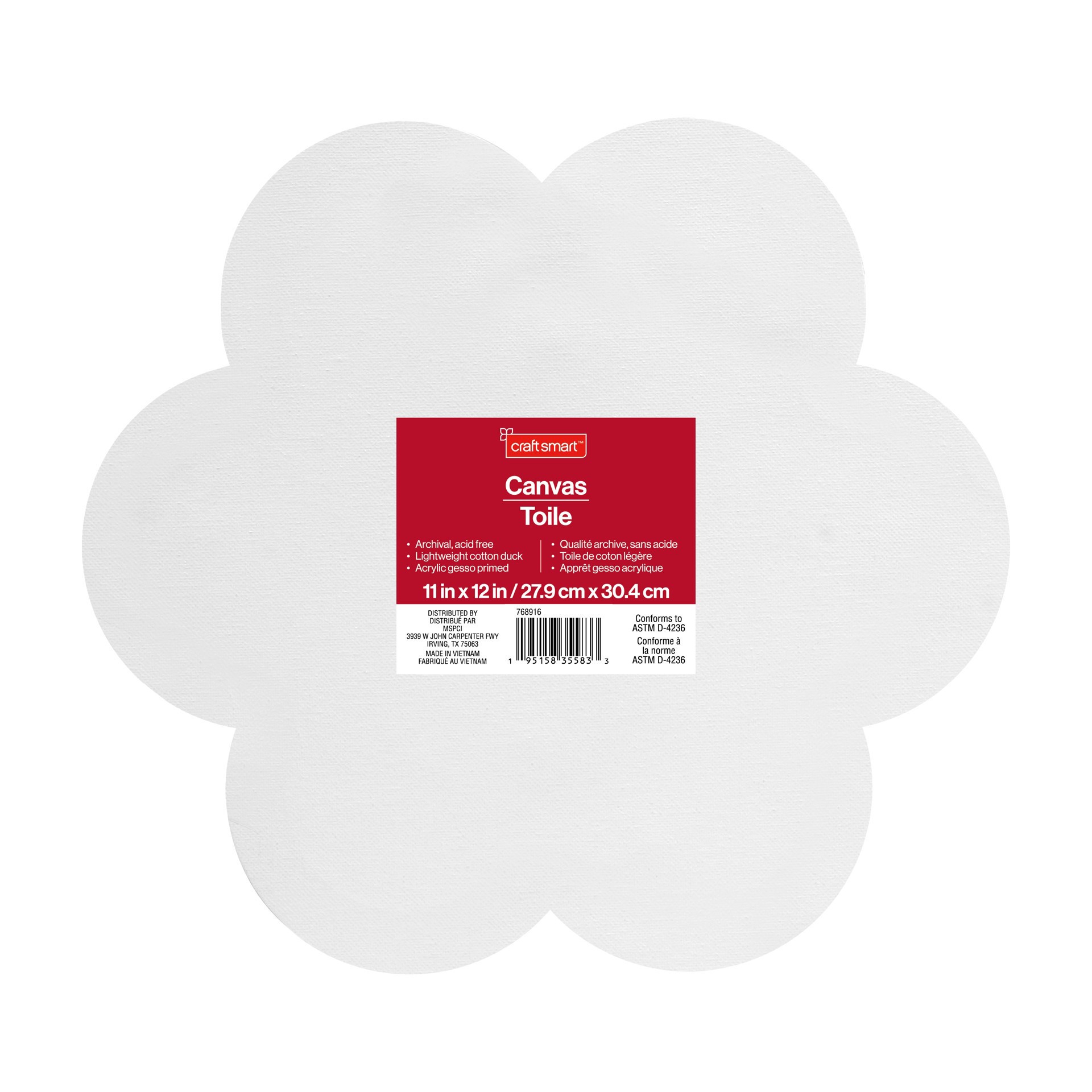 slide 5 of 5, 11" X 12" Flower Cotton Duck Canvas By Craft Smart, 11 in x 12 in