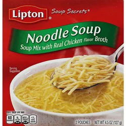 Lipton Soup Secrets Soup Mix With Real Chicken Broth Noodle Soup 2 Count - 4.5 Oz