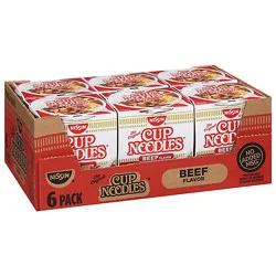 Nissin Cup Noodles Ramen Noodle Soup Beef Flavor - 6-2.25 Oz