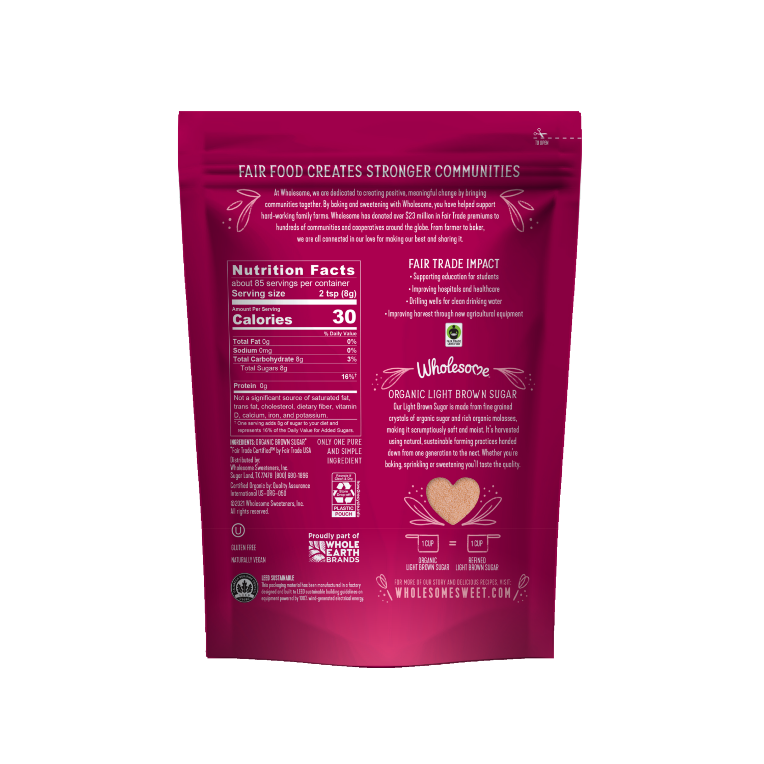 slide 2 of 5, Wholesome Organic Light Brown Sugar 24 oz, 24 oz