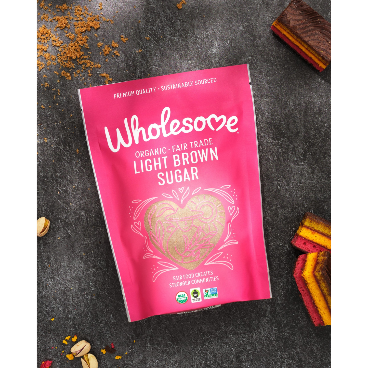 slide 3 of 5, Wholesome Organic Light Brown Sugar 24 oz, 24 oz