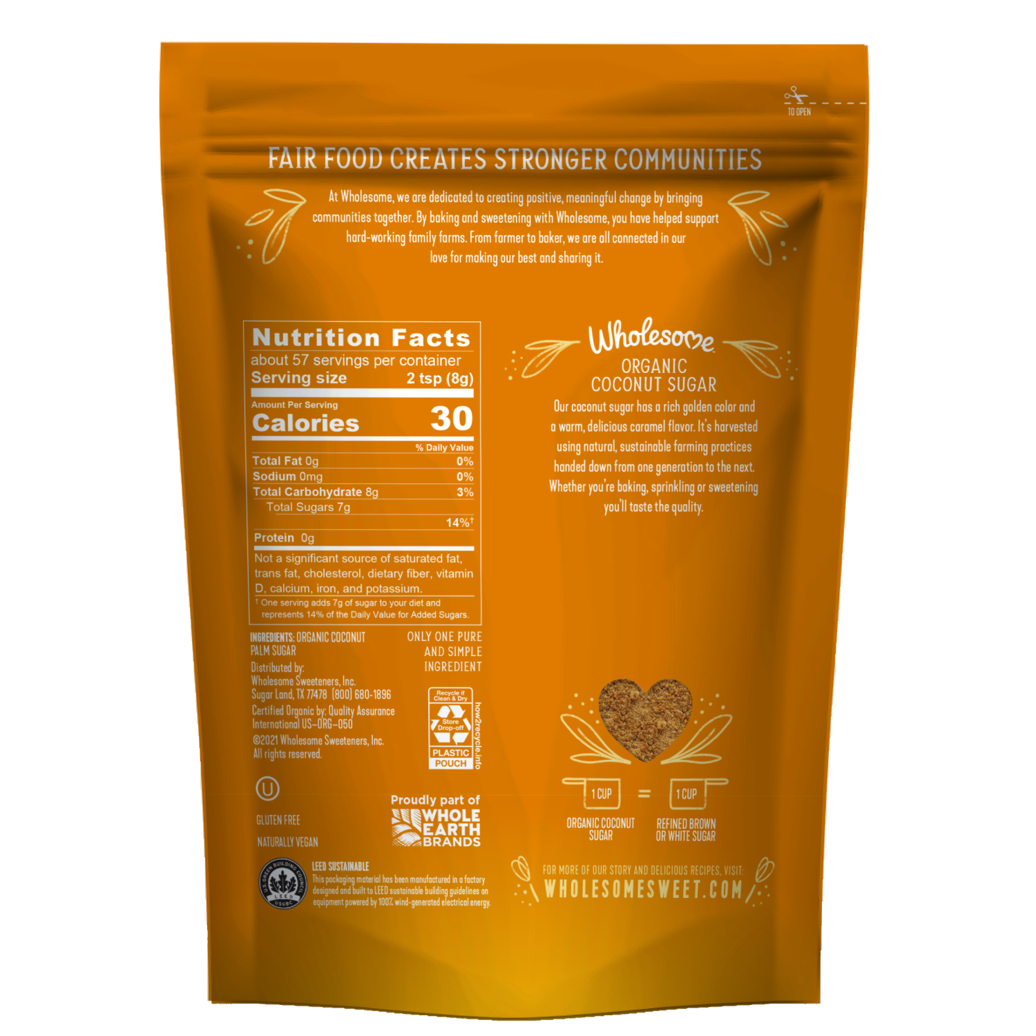 slide 2 of 8, Wholesome Organic Coconut Coconut Sugar 16 oz, 16 oz