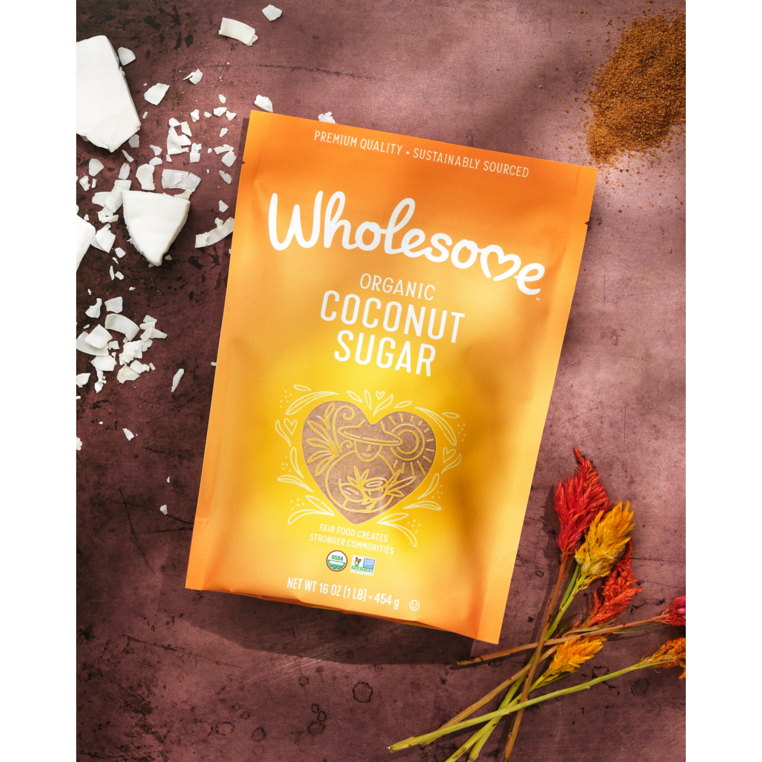 slide 6 of 8, Wholesome Organic Coconut Coconut Sugar 16 oz, 16 oz