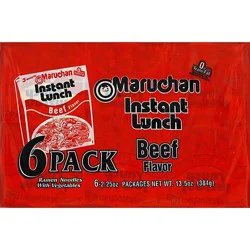 Maruchan Instant Lunch Ramen Noodle Soup Beef Flavor - 6-2.25 Oz