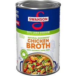 Swanson Natural Goodness 100% Natural - 33% Less Sodium Chicken Broth - 14.5 Oz
