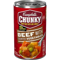 Campbell's Chunky Beef Soup With Country Vegetables - 18.8 Oz