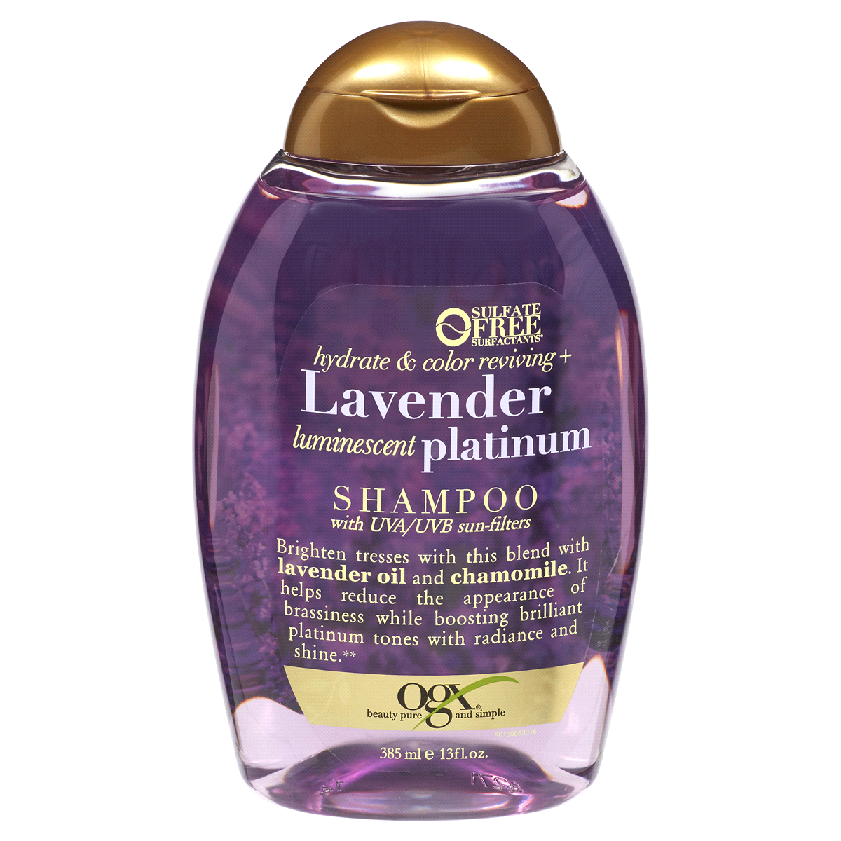 slide 1 of 3, OGX Hydrate & Tone Reviving + Lavender Luminescent Platinum Shampoo, 13 oz
