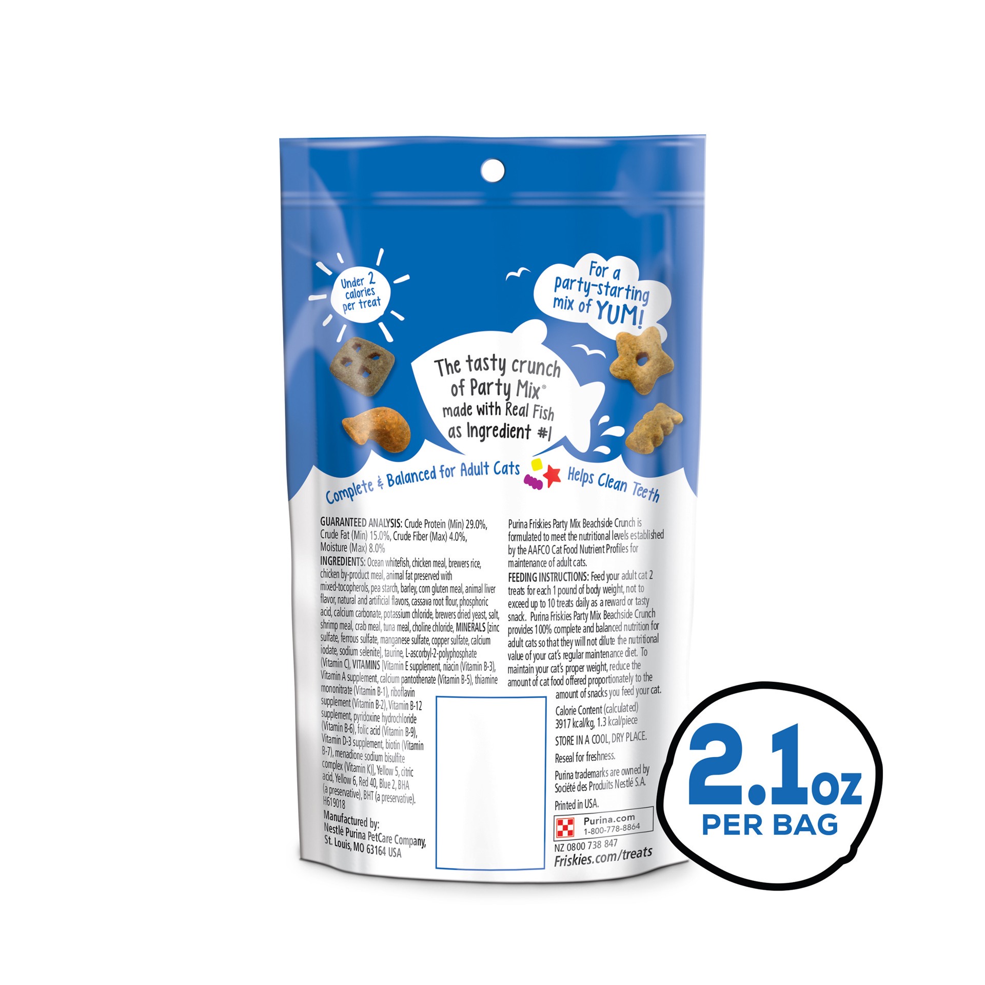 slide 2 of 9, Friskies Purina Friskies Cat Treats, Party Mix Beachside Crunch, 2.1 oz