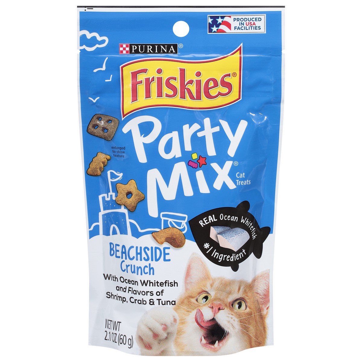 slide 1 of 9, Friskies Purina Friskies Cat Treats, Party Mix Beachside Crunch, 2.1 oz