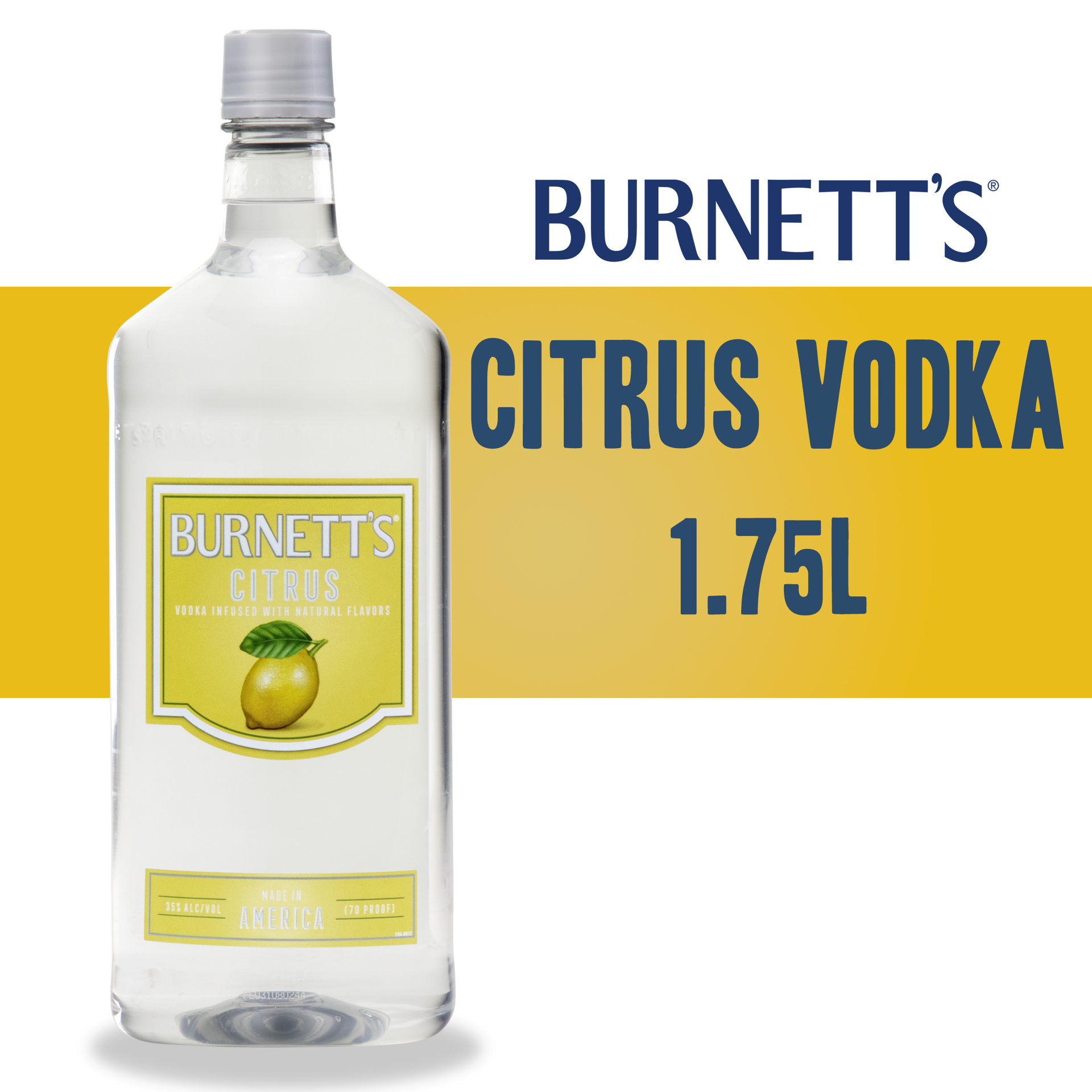 slide 3 of 3, Burnett's Citrus Vodka, 1750 ml