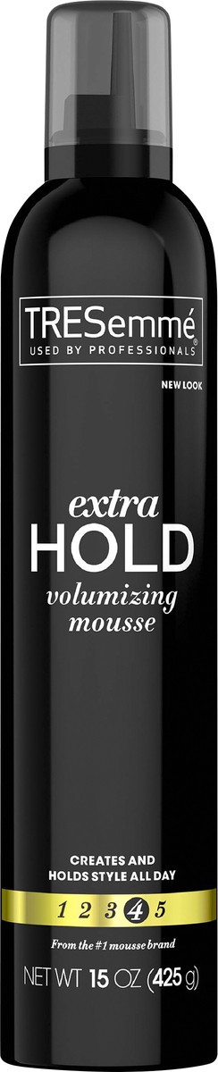 slide 3 of 5, TRESemmé Extra Hold Volumizing Mousse, 15 oz, 15 oz