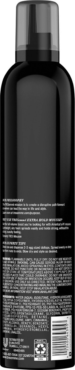 slide 4 of 5, TRESemmé Extra Hold Volumizing Mousse, 15 oz, 15 oz