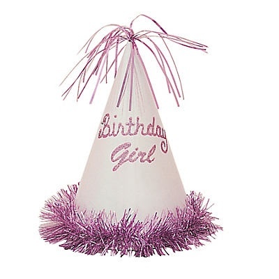 slide 1 of 1, Unique Birthday Girl Glitter Party Hat, 1 ct