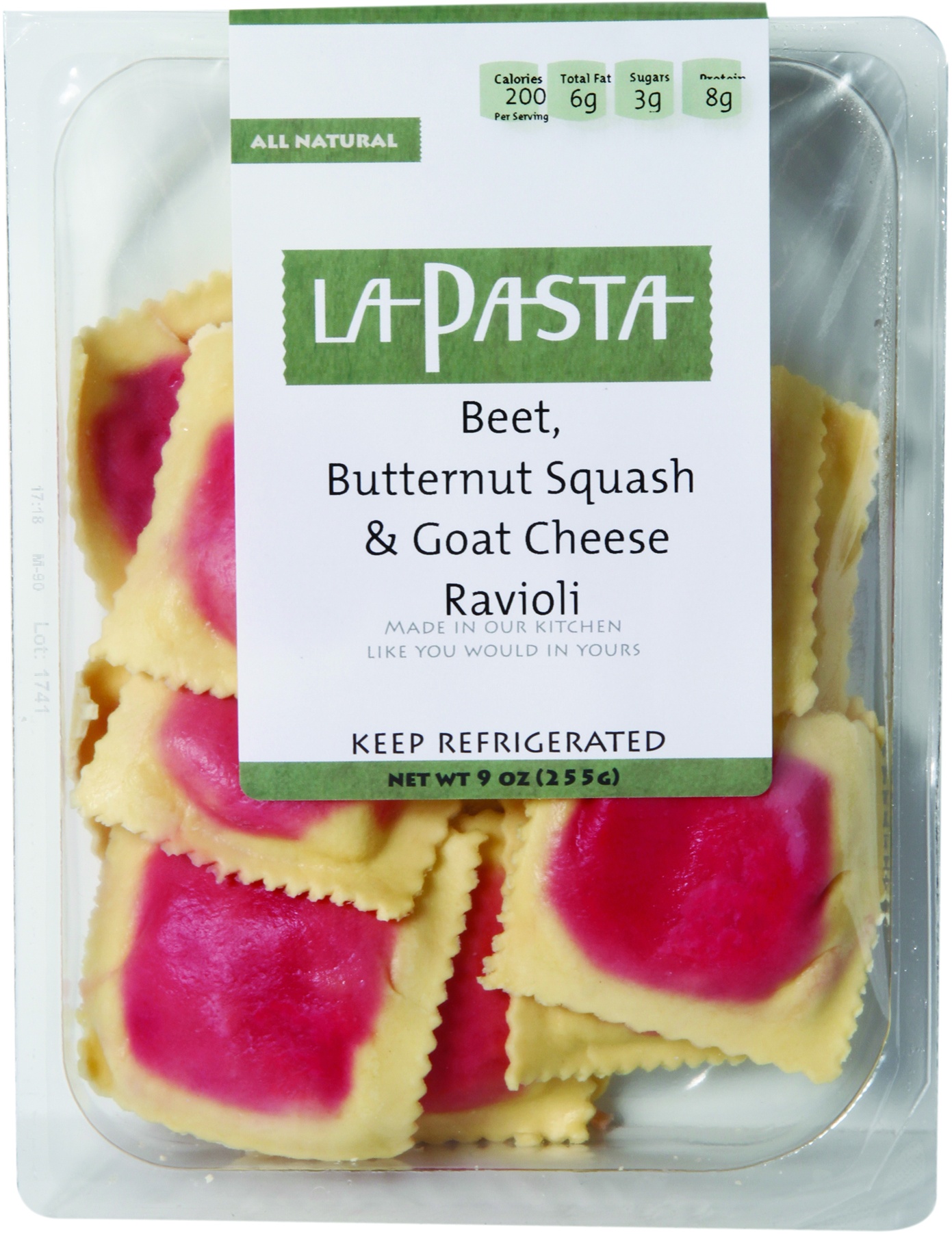 slide 1 of 1, La Pasta Beet Butternut Squash & Goat Cheese Ravioli, 9 oz