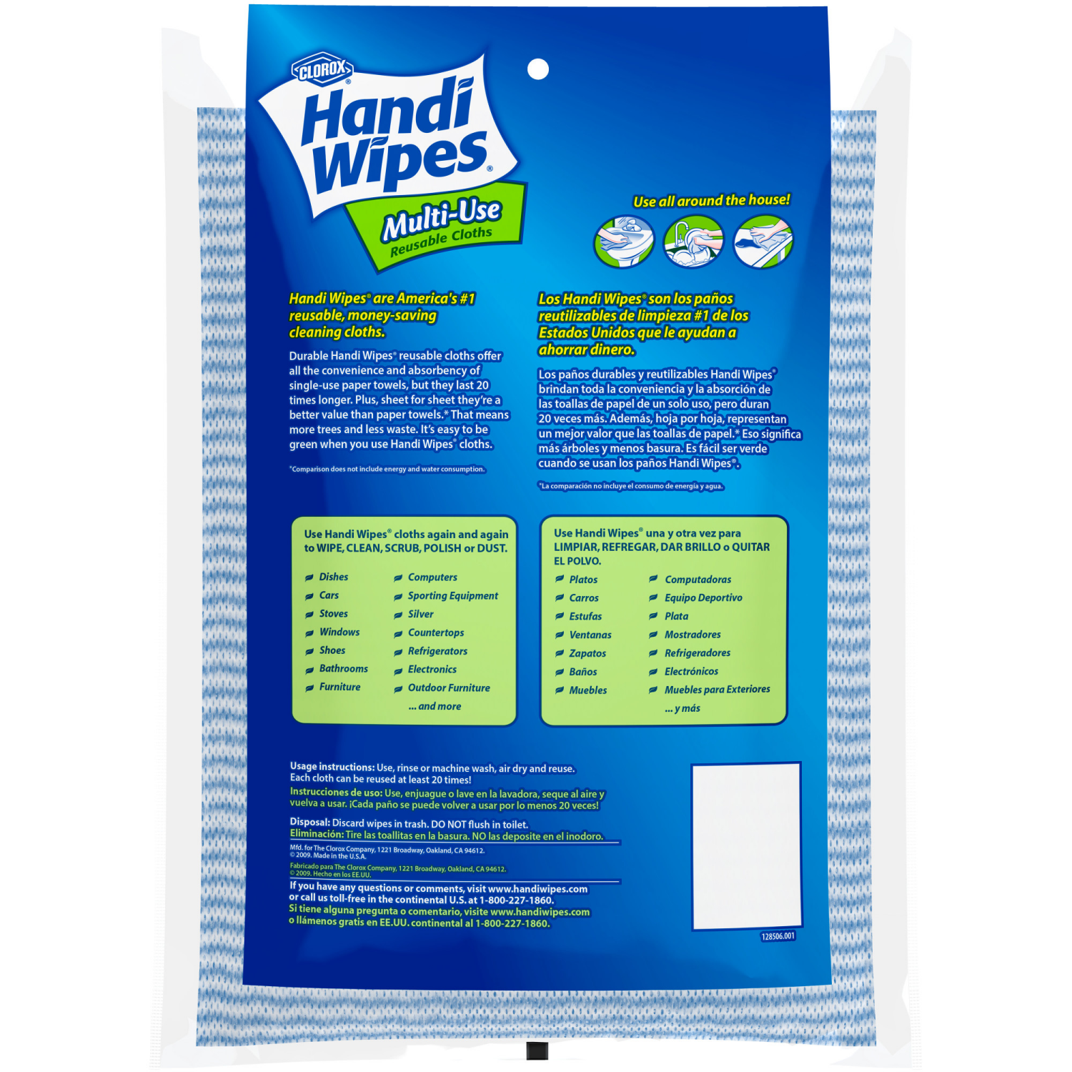 slide 3 of 7, Clorox Handi Wipes Multi-Use Reusable Cloths 6 ea, 6 ct