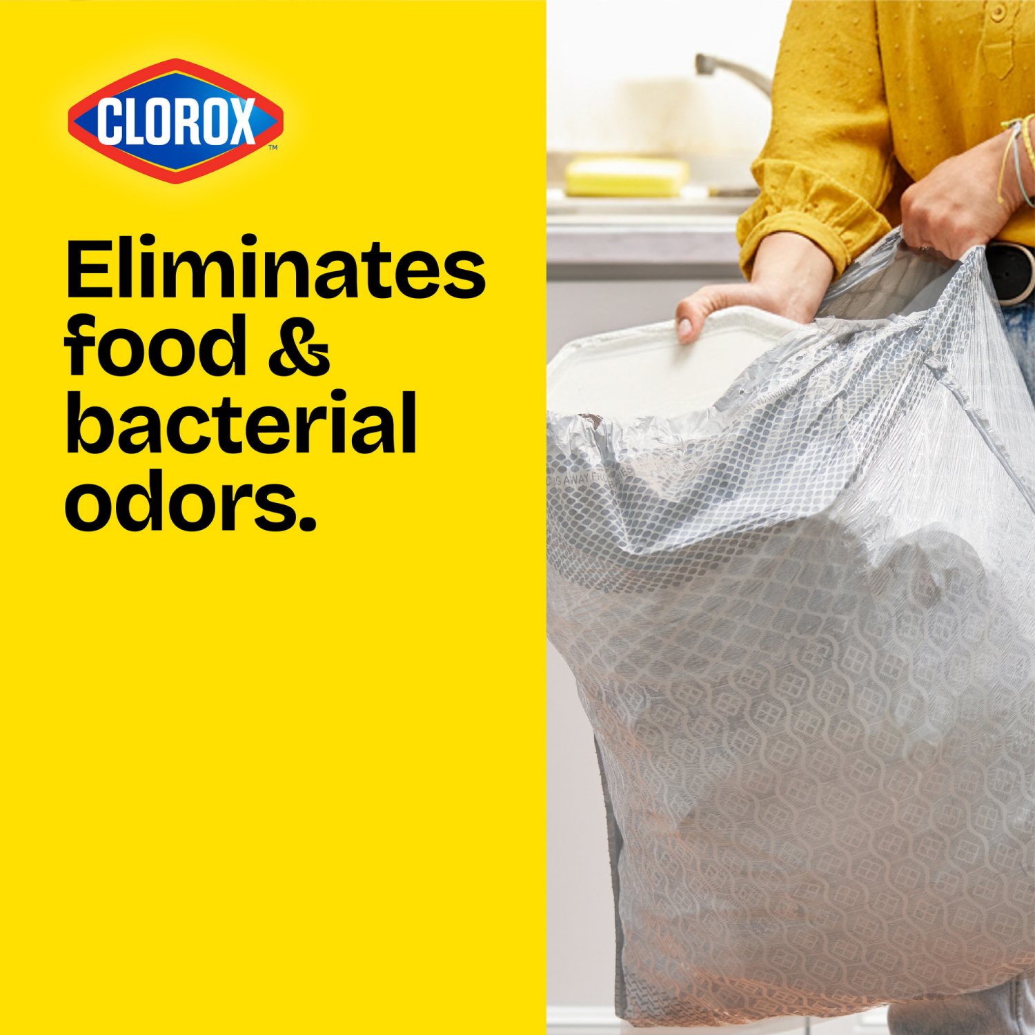slide 7 of 8, Glad ForceFlexPlus with Clorox Tall Kitchen Eucalyptus Peppermint Trash Bags, 34 ct