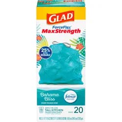 Glad ForceFlex MaxStrength Scented Tall Kitchen Trash Bags, 13 Gallon, 20 Bags