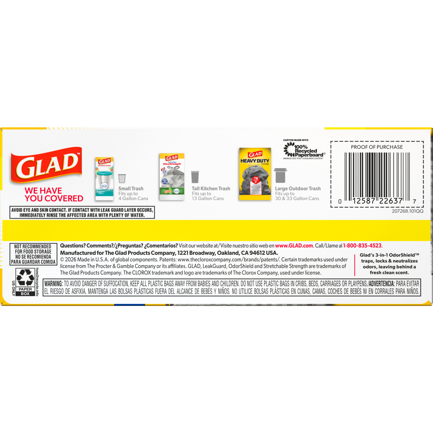 slide 5 of 8, Glad Forceflex Maxstrength Leakguard Tall Kitchen Trash Bags, 13 gal, Sunshine Lemon Scent, 20 ct, 13 gal, 20 ct