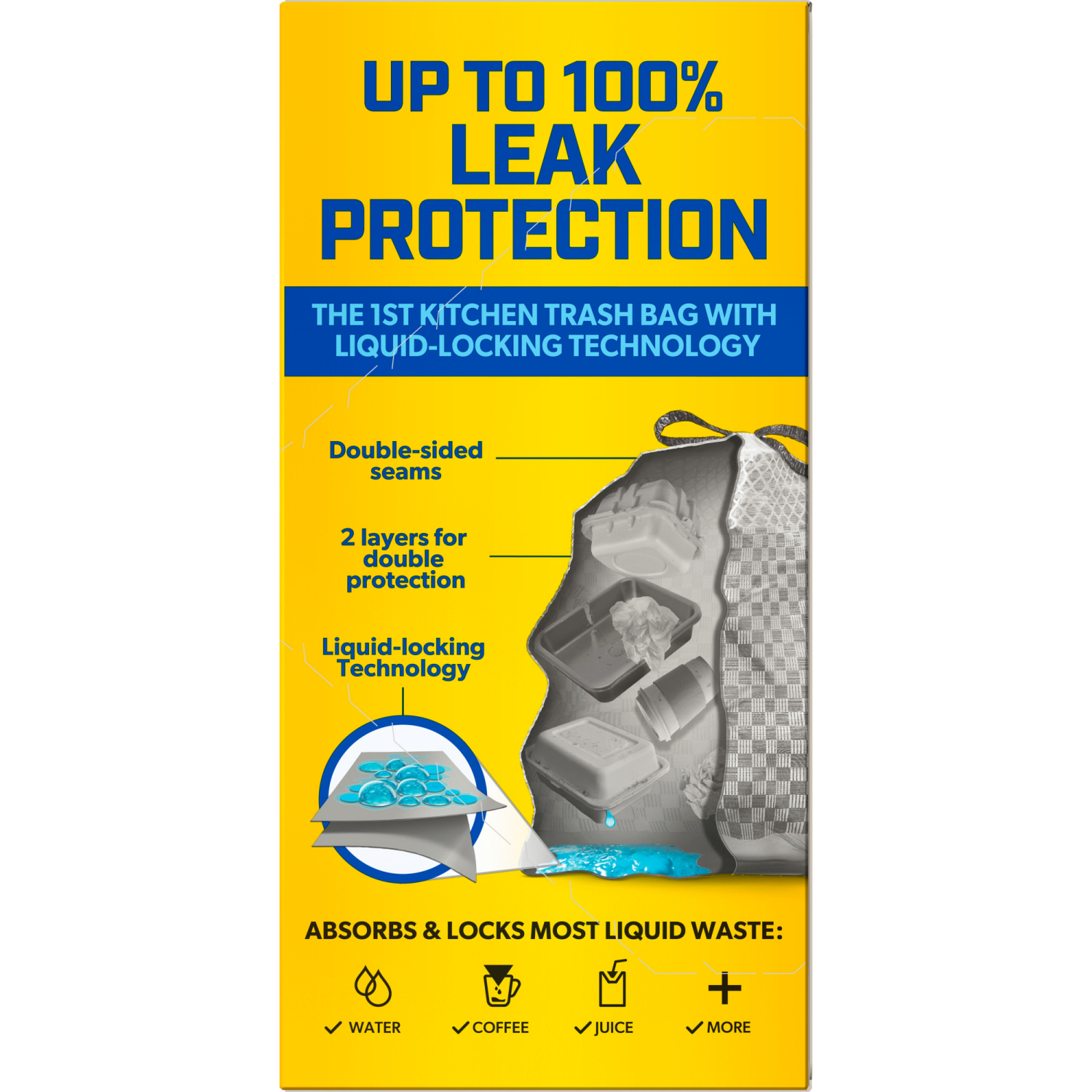 slide 2 of 8, Glad ForceFlex LeakGuard Tall Kitchen Bags 13 Gallon Sunshine Lemon Scent, 34 ct