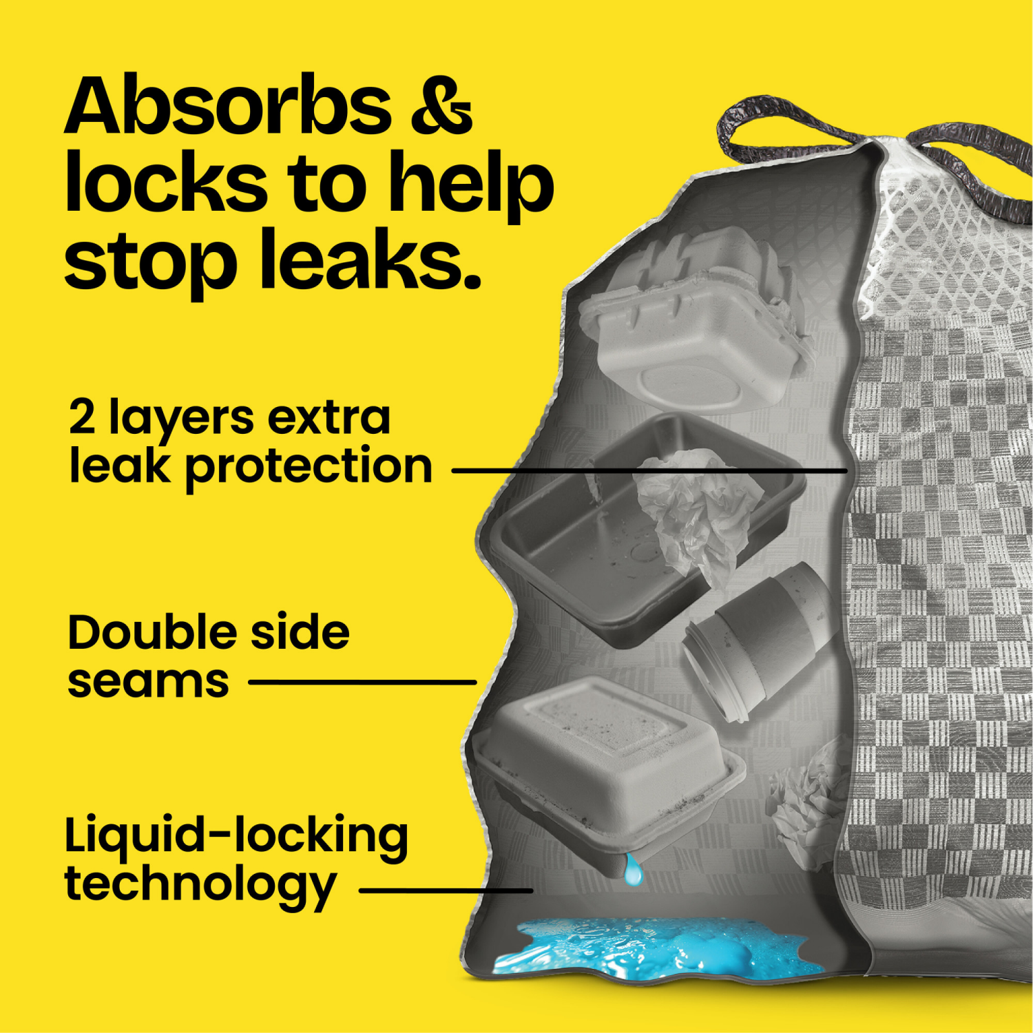 slide 4 of 8, Glad ForceFlex LeakGuard Tall Kitchen Bags 13 Gallon Sunshine Lemon Scent, 34 ct