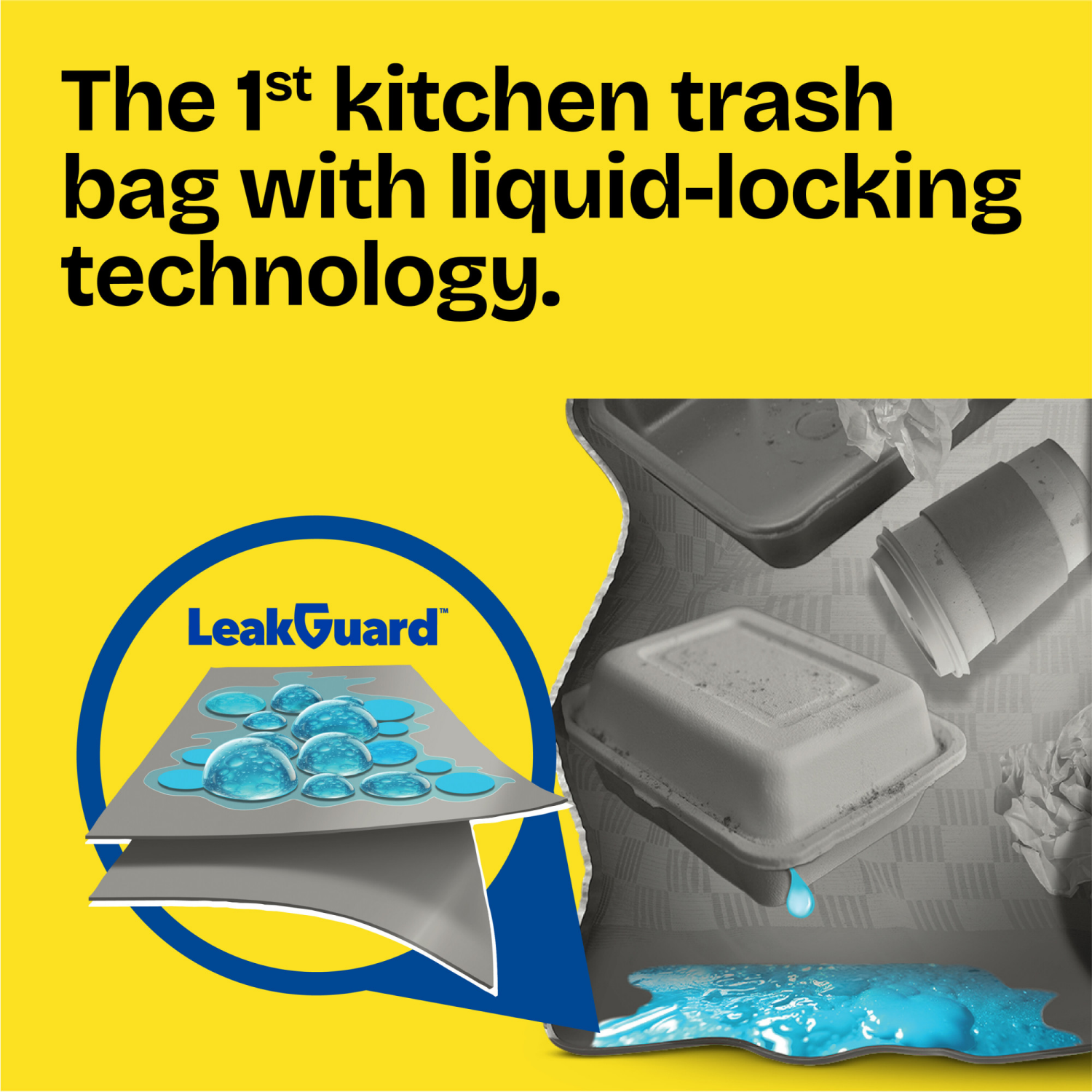 slide 7 of 8, Glad ForceFlex LeakGuard Tall Kitchen Bags 13 Gallon Sunshine Lemon Scent, 34 ct