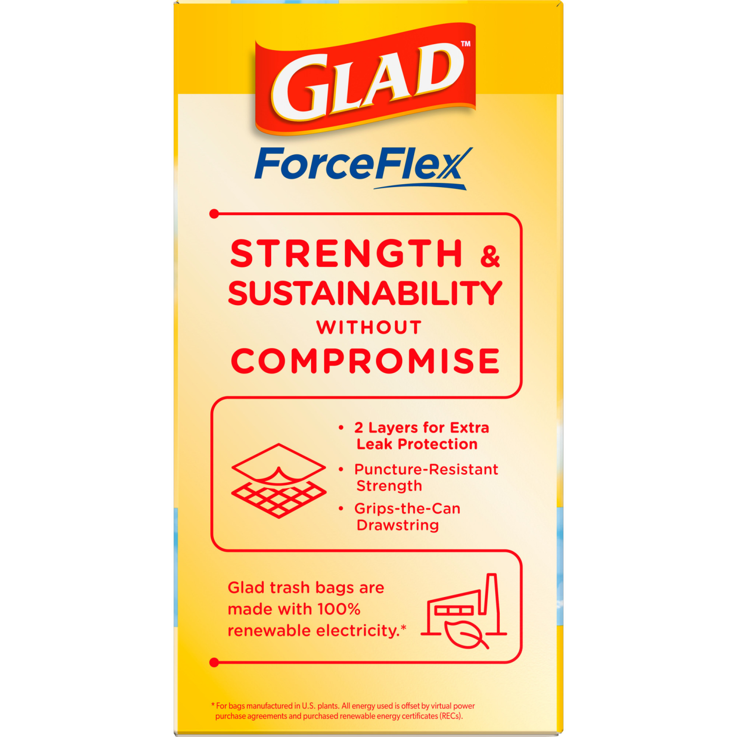 slide 3 of 8, Glad Force Flex Drawstring Fresh Clean Odor Shield 13 Gallon 80ct, 80 ct
