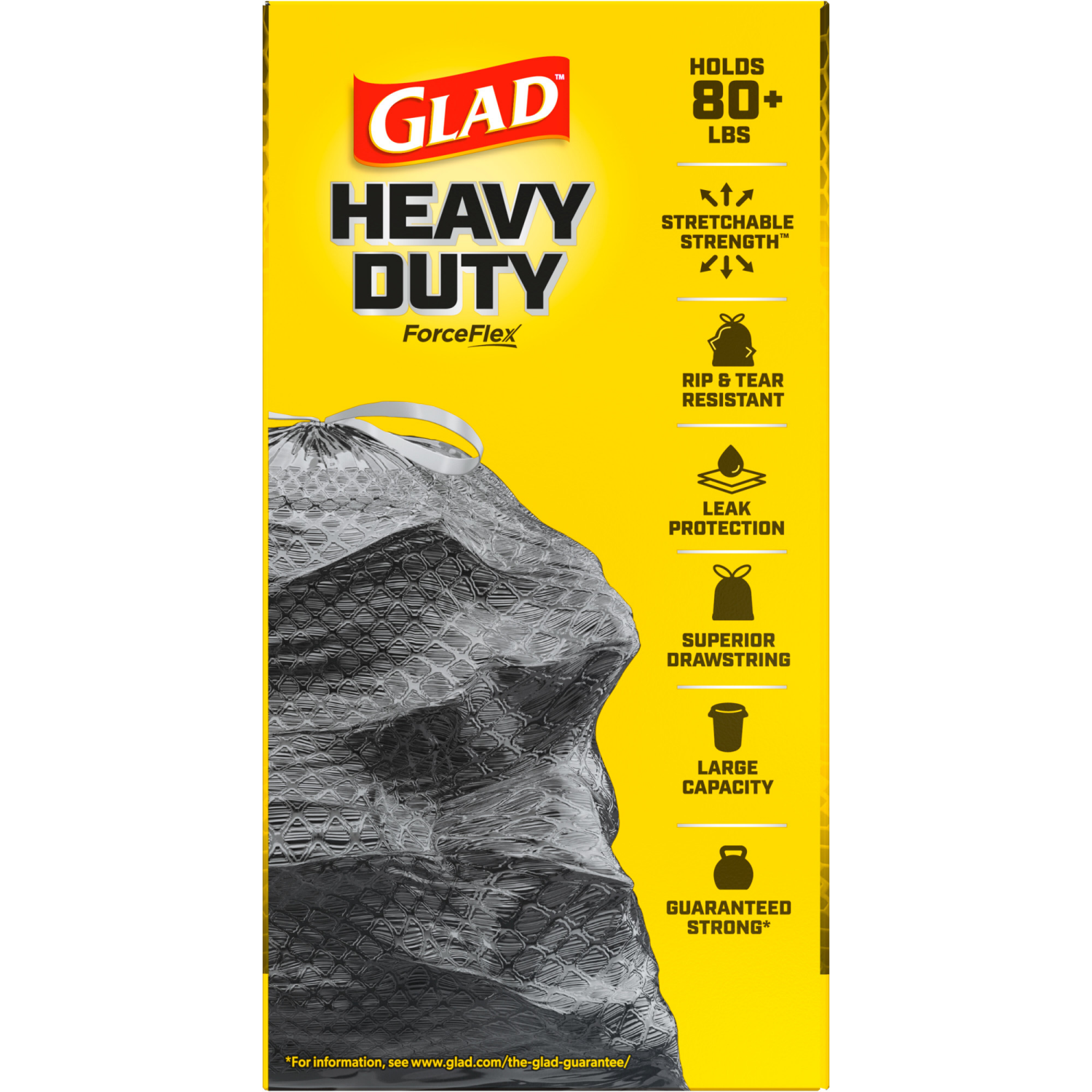 slide 3 of 8, Glad ForceFlexPlus Drawstring Large Trash Bags - 30 Gallon - 50 Count, 50 ct