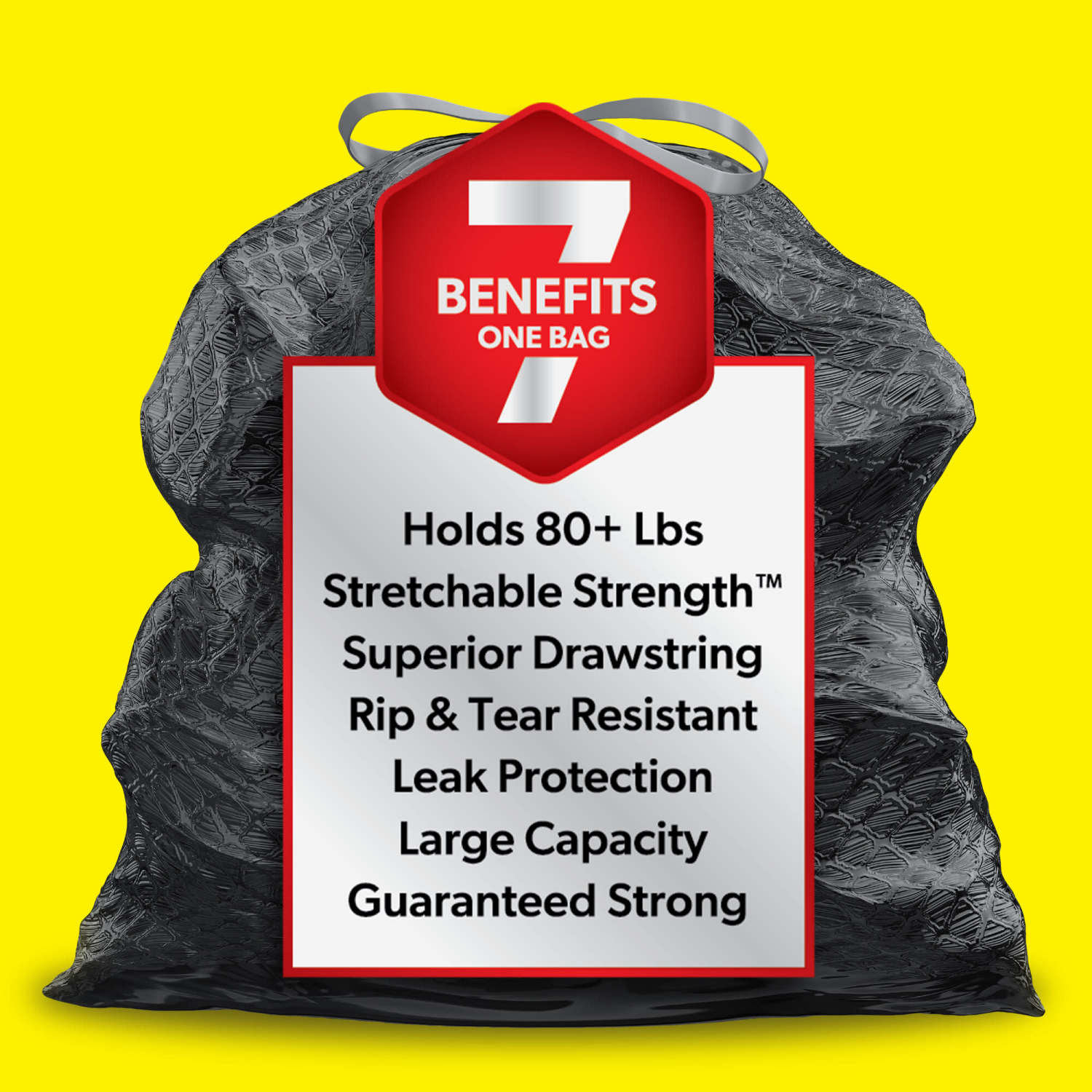 slide 7 of 8, Glad ForceFlexPlus Drawstring Large Trash Bags - 30 Gallon - 50 Count, 50 ct