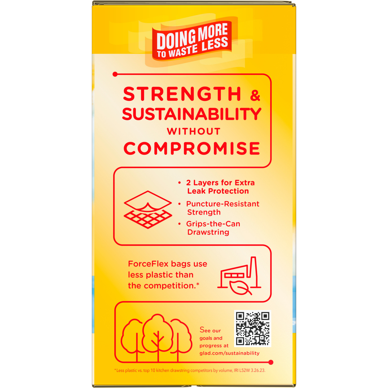 slide 3 of 8, Glad Force Flex Drawstring Fresh Clean Odor Shield 13 Gallon 110ct, 110 ct