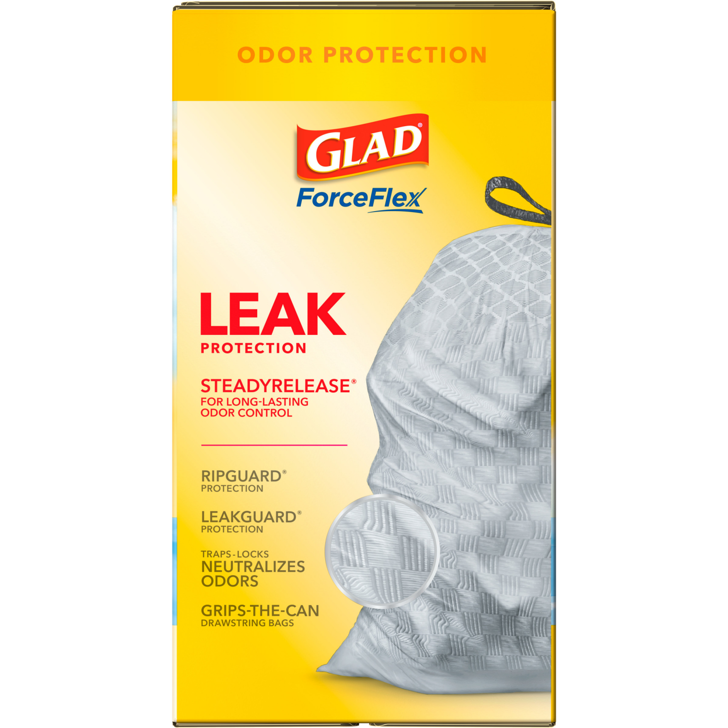 slide 5 of 8, Glad Force Flex Drawstring Fresh Clean Odor Shield 13 Gallon 110ct, 110 ct