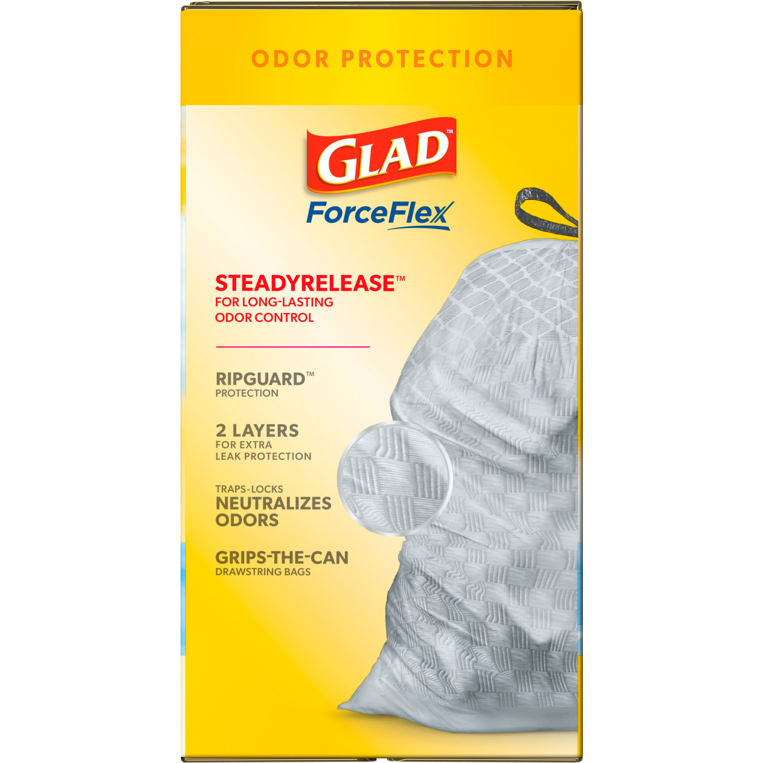 slide 5 of 8, Glad Force Flex Drawstring Fresh Clean Odor Shield 13 Gallon 110ct, 110 ct
