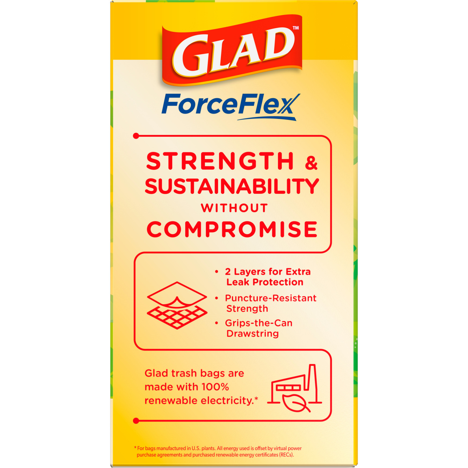 slide 3 of 8, Glad Force Flex Drawstring Gain Original Odor Shield 13 Gallon 80ct FM01, 80 ct