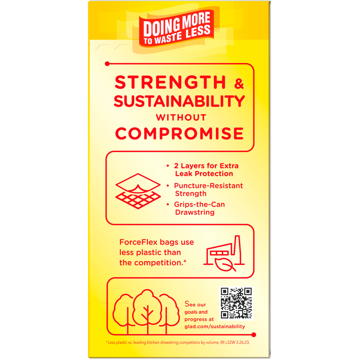 slide 2 of 8, Glad Forceflex Tall Kitchen Drawstring Trash Bags 13 Gallon - 40 Count, 40 ct